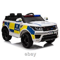 12V Electric Kid Ride On Police Car 2.4G Siren Opening Side Door Remote Control