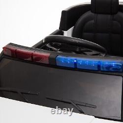 12V Electric Kid Ride On Police Car 2.4G Siren Opening Side Door Remote Control