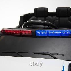 12V Electric Kid Ride On Police Car 2.4G Siren Opening Side Door Remote Control