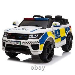 12V Electric Kid Ride On Police Car 2.4G Siren Opening Side Door Remote Control