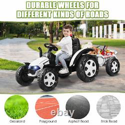 12V Kids Ride On Tractor Electric Car With Trailer Remote Control Ground Loader