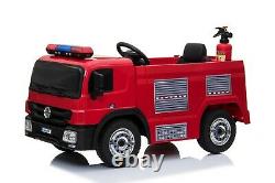 12v Fire Engine Truck Kids Electric Ride On Car With Parental Remote Control
