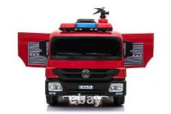 12v Fire Engine Truck Kids Electric Ride On Car With Parental Remote Control