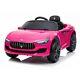 12v Pink Maserati Ghibli Electric Ride On Car With Parental Remote Control