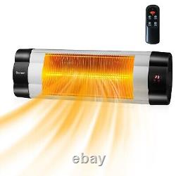 1500W Electric Infrared Heater Wall Mounted Garden Patio Heater Remote Control