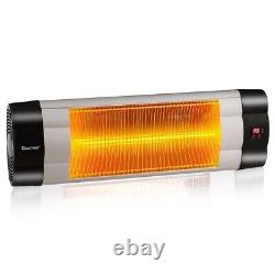 1500W Electric Infrared Heater Wall Mounted Garden Patio Heater Remote Control