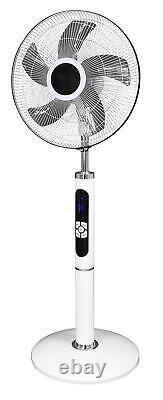 16 Inch Fan DC WIFI Pedestal Stand Fan With Remote Control and LED Display White