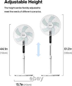 16-inch Pedestal Fan with Remote Control DC Motor 12-Speed LED Display Cooling