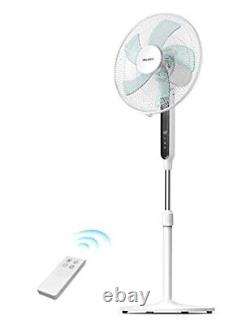 16-inch Pedestal Fan with Remote Control, DC Motor 35W Quiet Low Noise