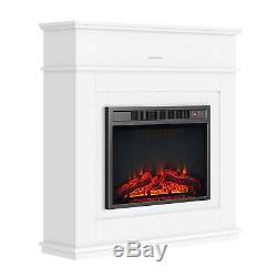 1800W Electric Fireplace Suite LED Log Fire Burning Flame MDF Surround Cabinet