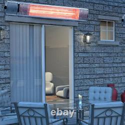 1-3kW Electric Patio Heater Infrared Outdoor Garden Wall Mounted Remote 3 Levels