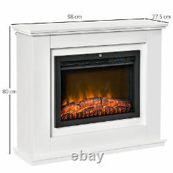 1kWith2kW Electric Fireplace Suite with LED Flame Effect Remote Control 7-Day Timer