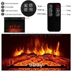 2000W Fireplace Electric Fire Stove Heater Flame Surround Suite Remote Control