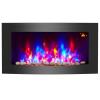 2000w Wall Mounted Electric Fireplace Heater With Flame Effect Remote Control