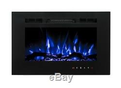2019 26 Inch Wide Led Flames Black Glass Truflame Wall Mounted Electric Fire