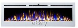 2019 50 Inch Inset Led Flames White Glass Truflame Wall Mounted Electric Fire
