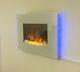 2019 Truflame 7 Colour Led White Glass Flat Electric Wall Mounted Fire