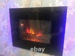 2020 Truflame 7 Colour Led Black Glass Flat Electric Wall Mounted Fire