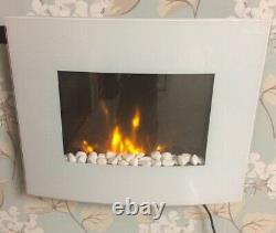 2021 Truflame 7 Colour Led White Glass Arched Electric Wall Mounted Fire 66cm