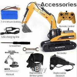 23 Channel RC Alloy Metal Top Excavator Remote Control Truck Auto HUINA 580 RTR