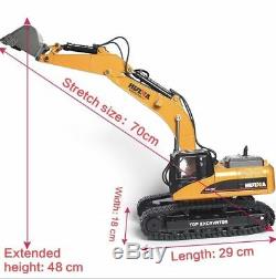 23 Channel RC Alloy Metal Top Excavator Remote Control Truck Auto HUINA 580 RTR