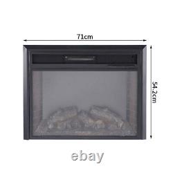 28 Inch Electric Fireplace Flat Glass Fire Place Heater Wall Insert/Freestanding