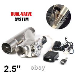 2.5 inch 63mm Exhaust Control Pipe Dual Valve Electric Y Pipe wish Remote