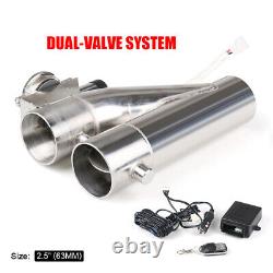 2.5 inch 63mm Exhaust Control Pipe Dual Valve Electric Y Pipe wish Remote