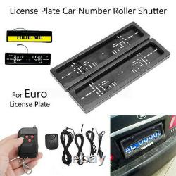 2xCar Eu Plate Frame Roller Shutter Electric Remote Control License Plate Holder