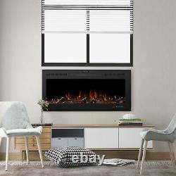 30''/50'' in-Wall Recessed Mount Electric Fireplace Insert LED Flame Fire Heater