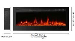 36 Inch Led Digital Flames Black Insert / Wall Mounted Electric Fire 2020 Remote