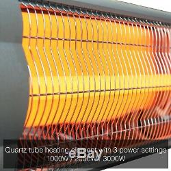 3KW Outdoor Electric Patio Heater Garden Wall Mounted Infrared Weatherproof