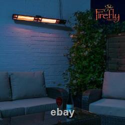 3kW Wall Mounted Electric Patio Heater Remote Control Stainless Steel Firefly
