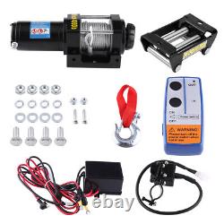 4000LBS 12V Remote Control Electric Winch Recovery Heavy Duty Rope Trailer Truck