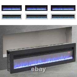 40/50/60 Inch Led Electric Fire Insert Wall Mounted Fireplace With Crystal &legs