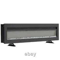 40/50/60 Inch Led Electric Fire Insert Wall Mounted Fireplace With Crystal &legs