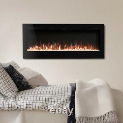 40/50/60 in-Wall Recessed Mount Electric Fireplace Insert LED Flame Fire Heater