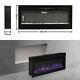 40 Inch Black Recess Insert Fire Wall Mounted Electric Fireplace Glass 1020 X550