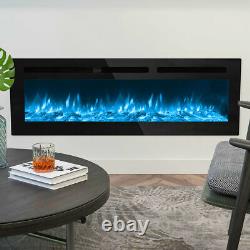 50INCH Electric Fireplace LED Wall Mounted Inset Into Fire Freestanding 10 Color