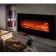 50inch Large Led Flame Black Wall Mounted Electric Fire Warmer With Remote Control