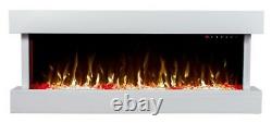 50 55 Inch Led Hd+ Panoramic Mantel Wall Mounted Electric Fire 3 Sided Glass New