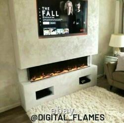 50 60 72 82 Inch Hd+ Panoramic Inset Electric Fire 3 Sided Full Glass Fire 2021