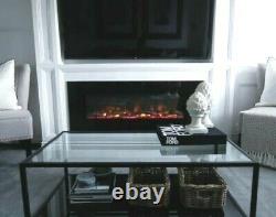 50 60 72 82 Inch Led Digital Flames Black White Inset Wall Mounted Electric Fire
