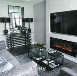 50 60 72 Inch Led Digital Flames Black Inset Wall Mounted Electric Fire 2021