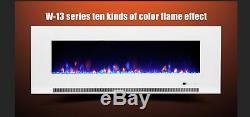 50 60 72 Inch Led'digital Flames' Black White Glass Wall Mounted Electric Fire
