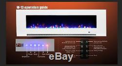 50 60 72 Inch Led'digital Flames' Black White Glass Wall Mounted Electric Fire