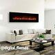50 60 72 Inch Led'digital Flames' Black/white Glass Wall Mounted Electric Fire