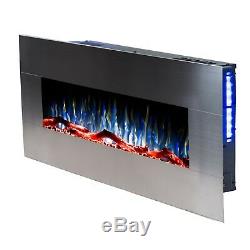 50 60 Inch Luxury Led Digital Flames Stainless Steel Wall Mounted Electric Fire