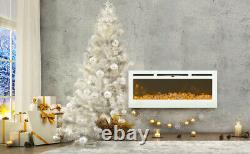 50'' Electric Fireplace LED Adjustable 12 Flame Wall Mounted Heater Log 1800W