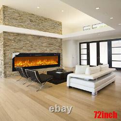 50 Electric Fireplace Wall Mounted Inset Into Fire with LED Flame Mirror Effect
